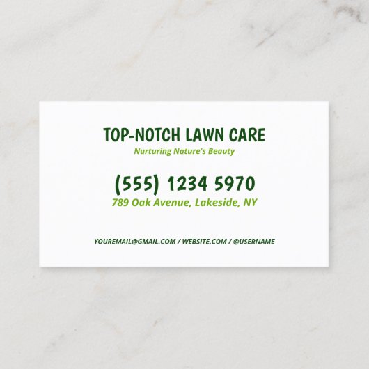 カスタムQR芝刈り機 名刺 (裏面)