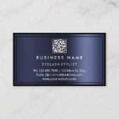 カスタムQR CODEロゴレストラン料理シェフ海軍 名刺 (裏面)