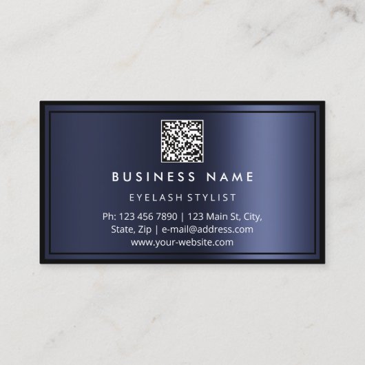 カスタムQR CODEロゴレストラン料理シェフ海軍 名刺 (裏面)