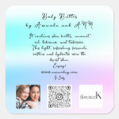 カスタムQRCODEロゴ写真製品説明グラデーション スクエアシール (正面)