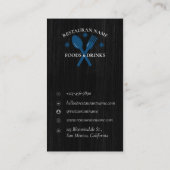 カスタムQRCode Wood Texturedレストランロ素朴ゴ 名刺 (裏面)