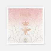 カスタムQUEEN BEEピンクローズ金ゴールド飲料カクテル スタンダードカクテルナプキン (正面)