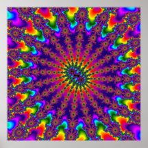 カスタムRainbow Fractal Burstポスター