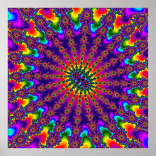 カスタムRainbow Fractal Burstポスター ポスター