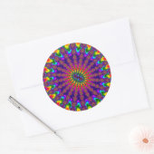 カスタムRainbow Fractal Burst Large Round Stickers ラウンドシール (封筒)