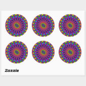 カスタムRainbow Fractal Burst Large Round Stickers ラウンドシール (シート)