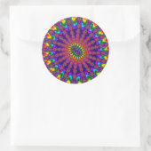 カスタムRainbow Fractal Burst Large Round Stickers ラウンドシール (バッグ)