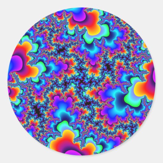 カスタムRainbow Fractal Large Roundステッカー ラウンドシール (正面)