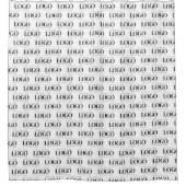 カスタムRectangle Business Companyロゴパターン シャワーカーテン (正面)