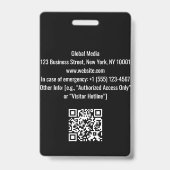 カスタムRed & Black Media Pass | プレスID バッジ (Back)