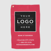 カスタムRed Business Logo Company Branded ゴルフタオル (正面)