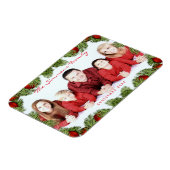 カスタムRed Christmas Familyの写真と名前 マグネット (左側)