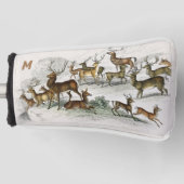 カスタムRed Deer Hart、Hind、Roebuck、Musk Deer ゴルフヘッドカバー (正面)