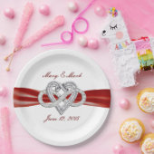 カスタムRed Ribbon Infinityハート9"紙プレート ペーパープレート (パーティー)