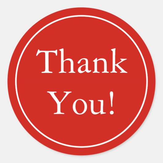 カスタムRed Thank You Stickers & Faver Labels ラウンドシール (正面)