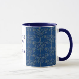 カスタムRinger Mug、ダークブルー、金ゴールド効果パターン マグカップ