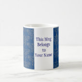 カスタムRinger Mug、ダークブルー、金ゴールド効果パターン マグカップ (中央)