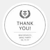 カスタムRNナース卒業パーティーありがとう ラウンドシール (正面)