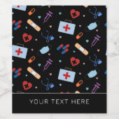 カスタムRNナース |医師の医療パターン ワインラベル (シングルラベル)