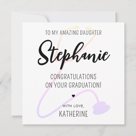 カスタムRNモダンナースドクターメディカル卒業 カード (正面)