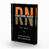 カスタムRN登録ナースレオパードタイポグラフィ フォトブロック (右)