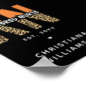 カスタムRN登録ナースレオパードタイポグラフィ ポスター (角)