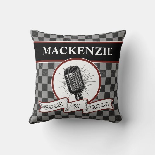 カスタムRock & 転が Music SingerレトロマイクT クッション (裏面)