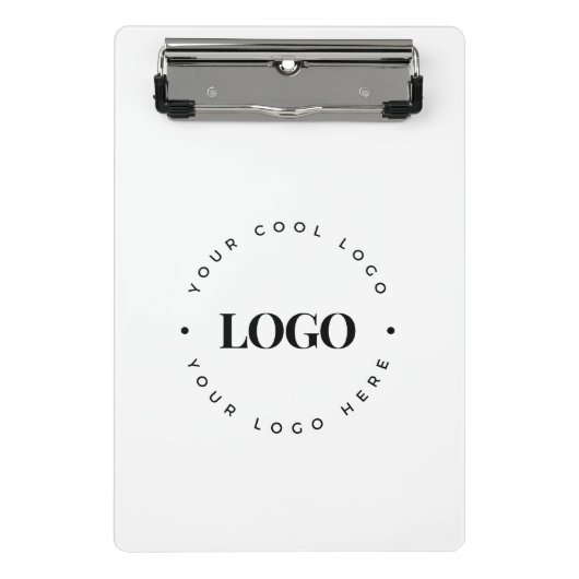 カスタムRound Circle Business Logoミニマリスト平野 ミニクリップボード (正面)
