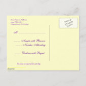 カスタムRSVPボタニカルバイオレットハガキ インビテーションポストカード (裏面)