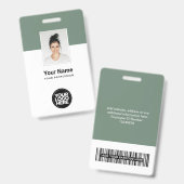 カスタムSage Green従業員名企業のタグ バッジ (正面&裏面)