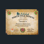 カスタムSanta Officers Nice List Christmas Cert<br><div class="desc">これカスタマイズは、ヴィンテージ、クラシックの証明書がサン祝タの「ニースリスト」を正式に受賞した全ての素敵な少年と少女のために作成された。 表彰状として出される。おクリック子様の名前をこの甘い休日に付け祝て「パーソナライズ」</div>