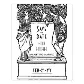カスタムSave the Date ART Noveau Decoヴィンテージ ラバースタンプ (インプリント)
