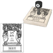 カスタムSave the Date ART Noveau Decoヴィンテージ ラバースタンプ (押印)