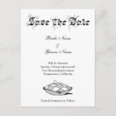 カスタムSave the Date Cinderla Slipper Grays 案内ポストカード (正面)