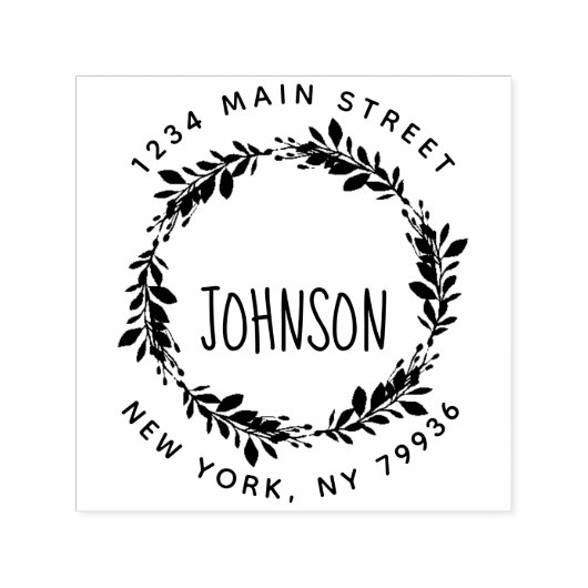 カスタムScriptファミリ名ラウンド差出人住所消去 セルフインキングスタンプ (デザイン)