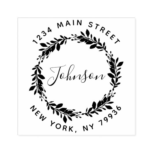 カスタムScriptファミリ名ラウンド差出人住所消去 ラバースタンプ (インプリント)