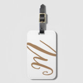 カスタムScriptモノグラム名モダン金ゴールド ラゲッジタグ (正面縦)