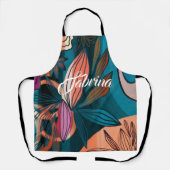 カスタムScript署名の名前（トロピカル） エプロン (正面)