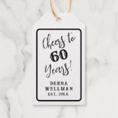 カスタムScript 60番目の誕生日応援から60年 ギフトタグ (裏面)