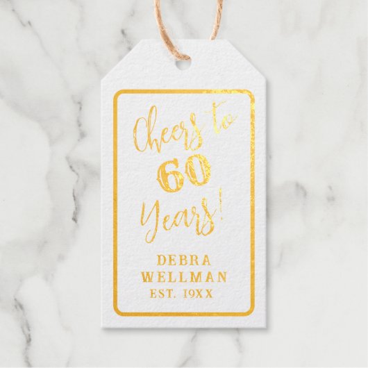 カスタムScript 60番目の誕生日応援から60年 ギフトタグ (正面)