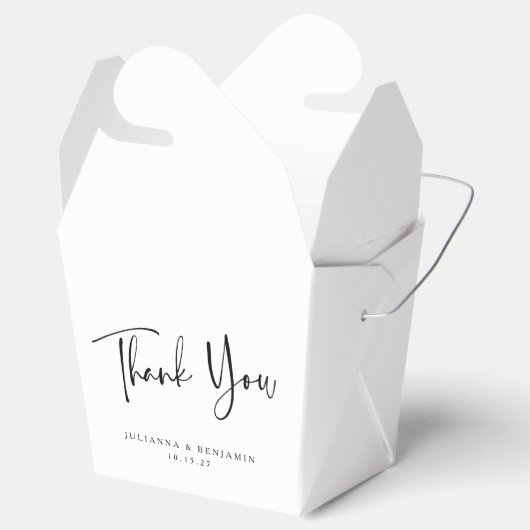 カスタムScript Black and White's 結婚 Thank You フェイバーボックス (オープン)