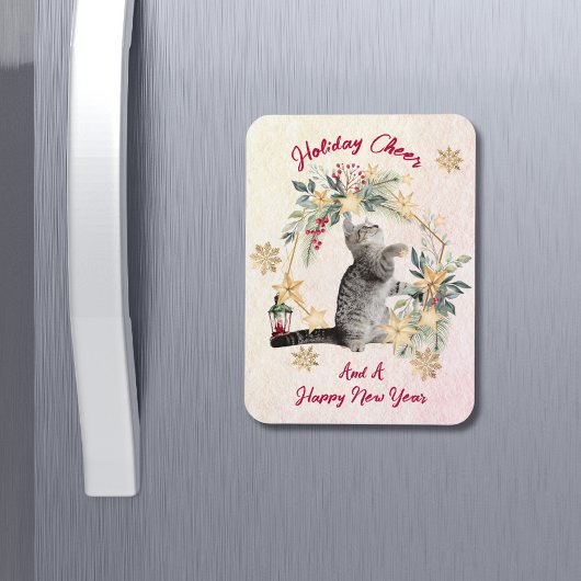 カスタムScript Cat Water Color新年クリスマス マグネット