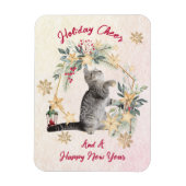 カスタムScript Cat Water Color新年クリスマス マグネット (縦)