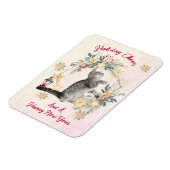 カスタムScript Cat Water Color新年クリスマス マグネット (左側)