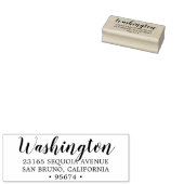 カスタムScript Family Name差出人住所インクスタンプ ラバースタンプ (押印)