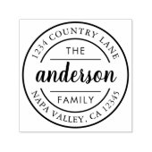 カスタムScript Family Name差出人住所 セルフインキングスタンプ (デザイン)