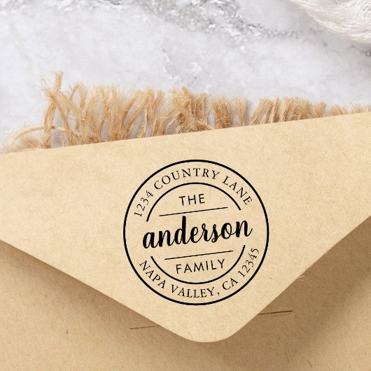 カスタムScript Family Name差出人住所 セルフインキングスタンプ