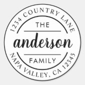 カスタムScript Family Name差出人住所 ラウンドシール (正面)