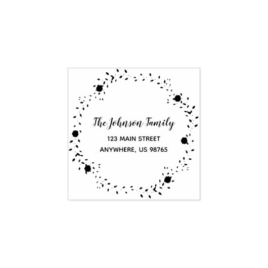 カスタムScript Family Name差出人住所 ラバースタンプ (インプリント)