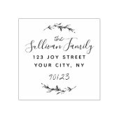 カスタムScript Family Name差出人住所 ラバースタンプ (インプリント)